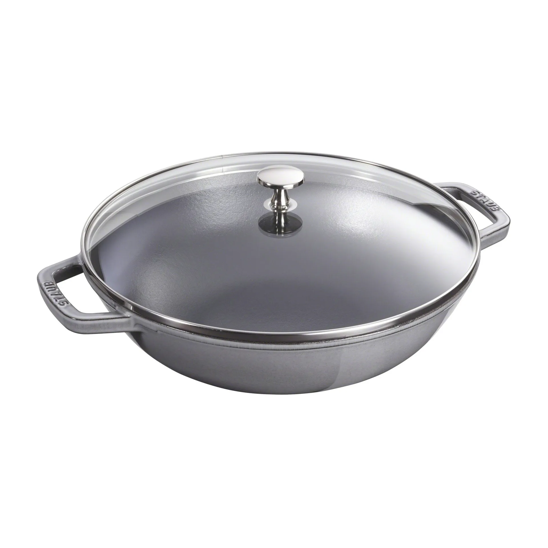 Wok med glaslåg Ø37 cm 5,7 L, Grå STAUB