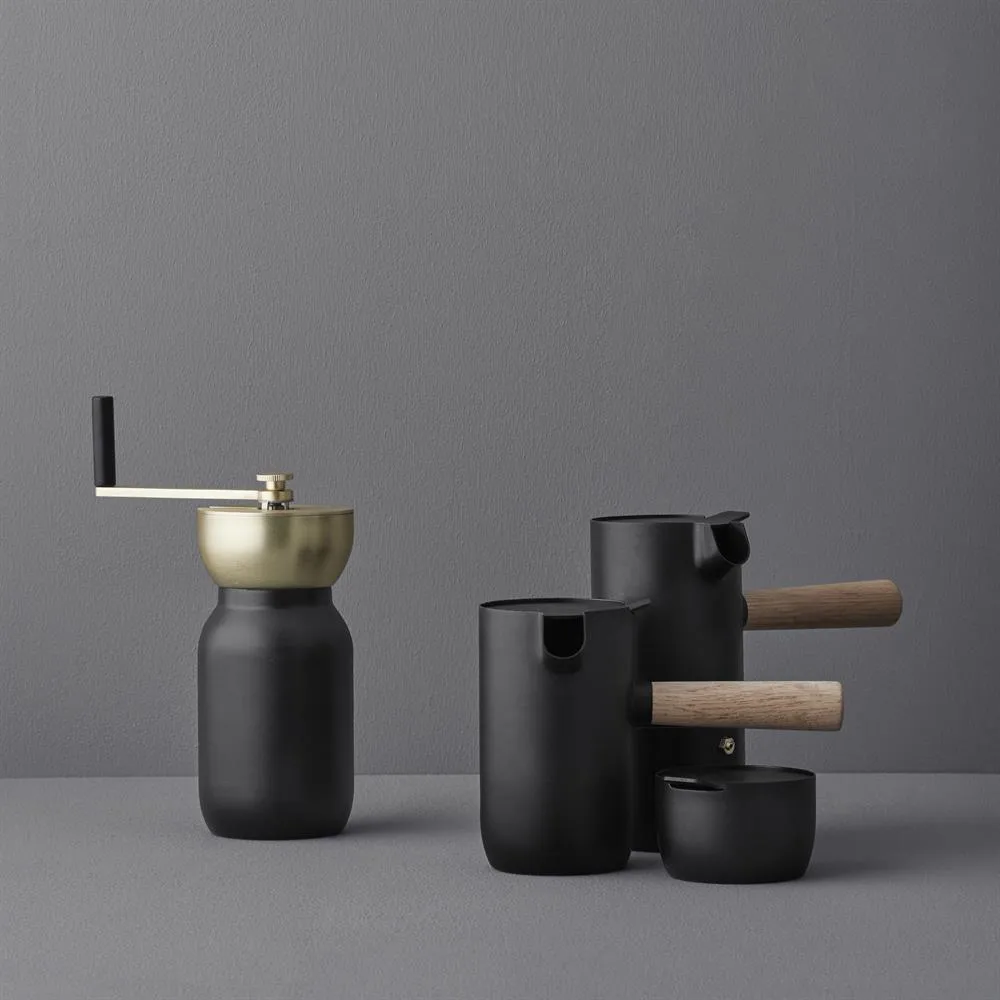 Collar kaffekværn, sort-messing Stelton