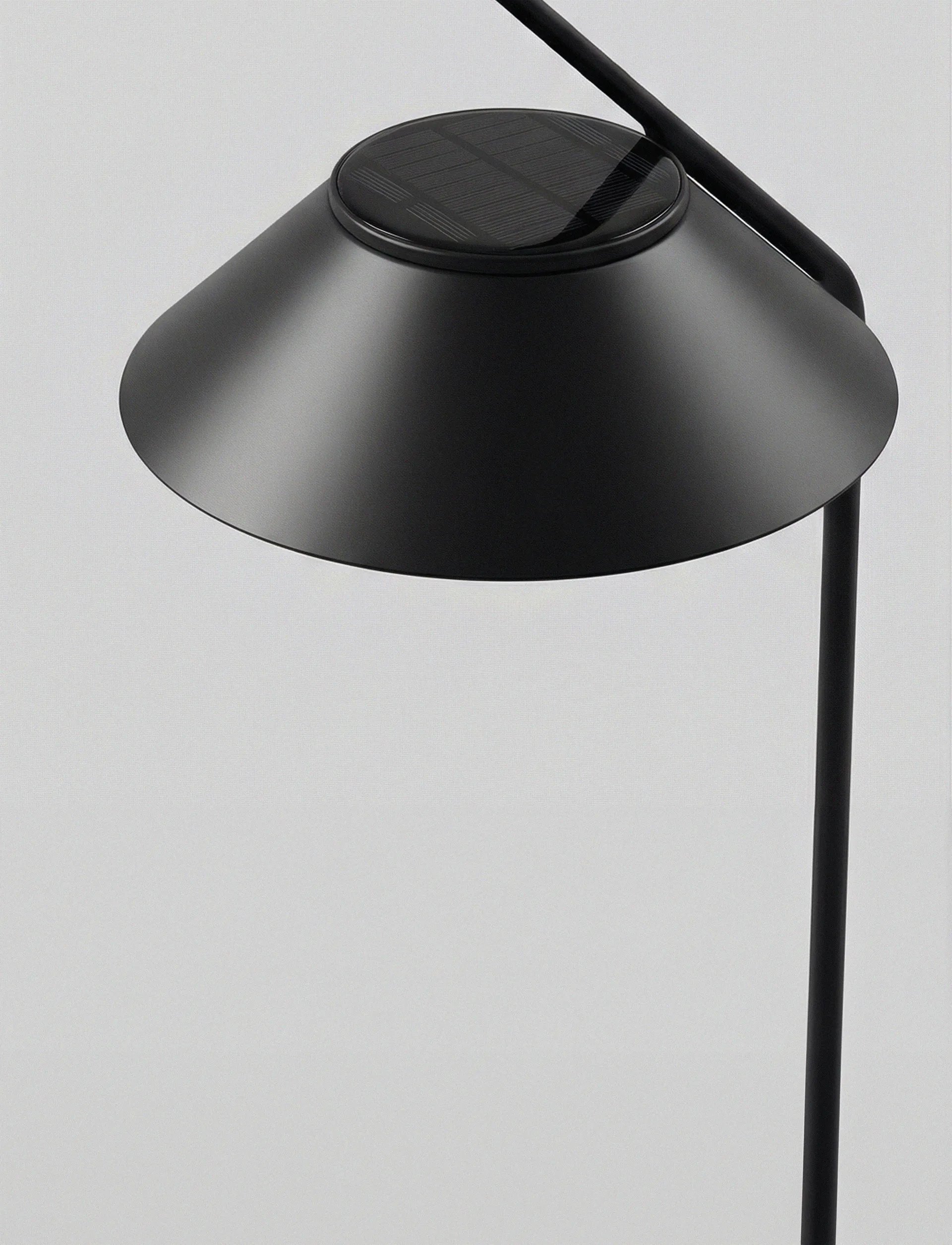 Vinkel solcellelampe pullert med stel, Black Stelton