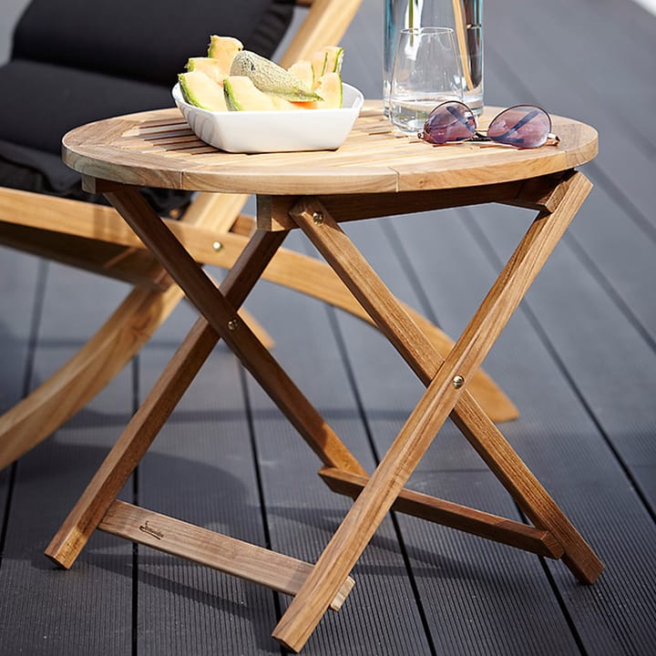Alnö sidebord Ø55 cm, Teak Stockamöllan