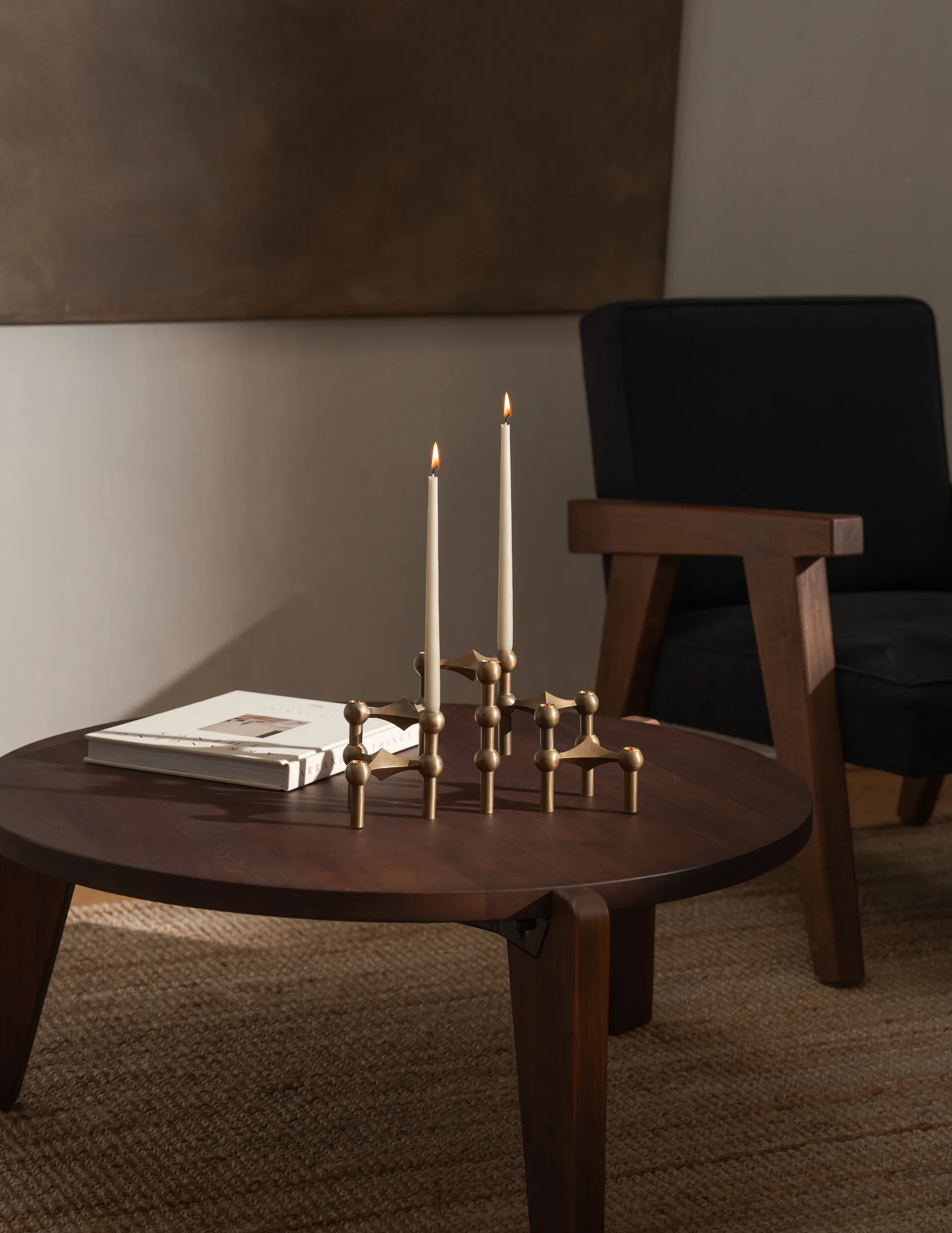 Nagel lysestage, Bronzed brass STOFF