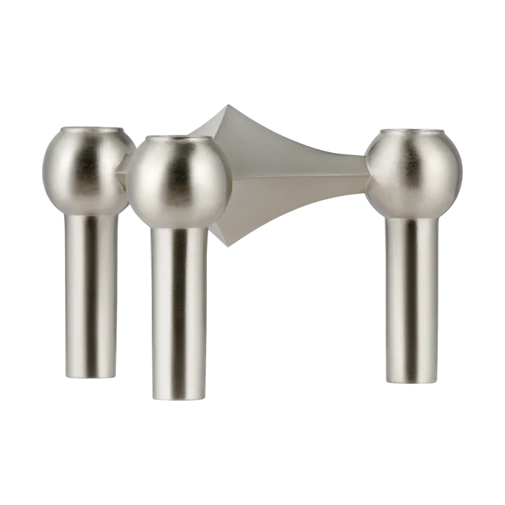 Nagel lysestage - Børstet krom - STOFF