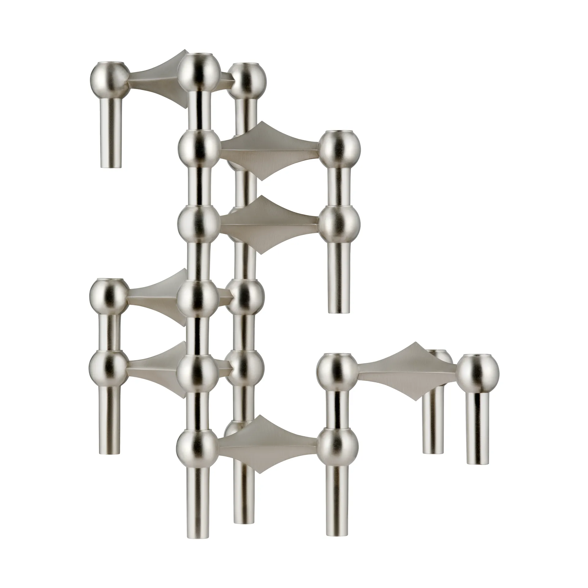 Nagel lysestage, Børstet krom STOFF