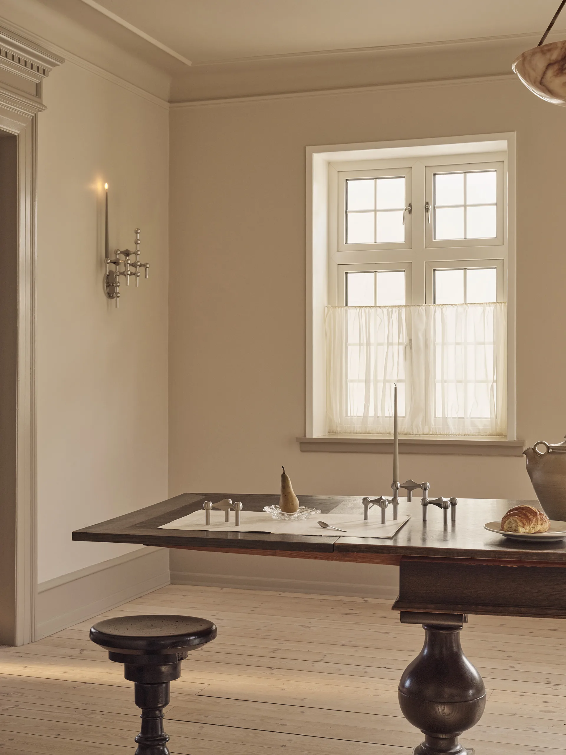 Nagel lysestage, Børstet krom STOFF