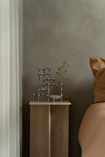 Nagel lysestage - krom - STOFF