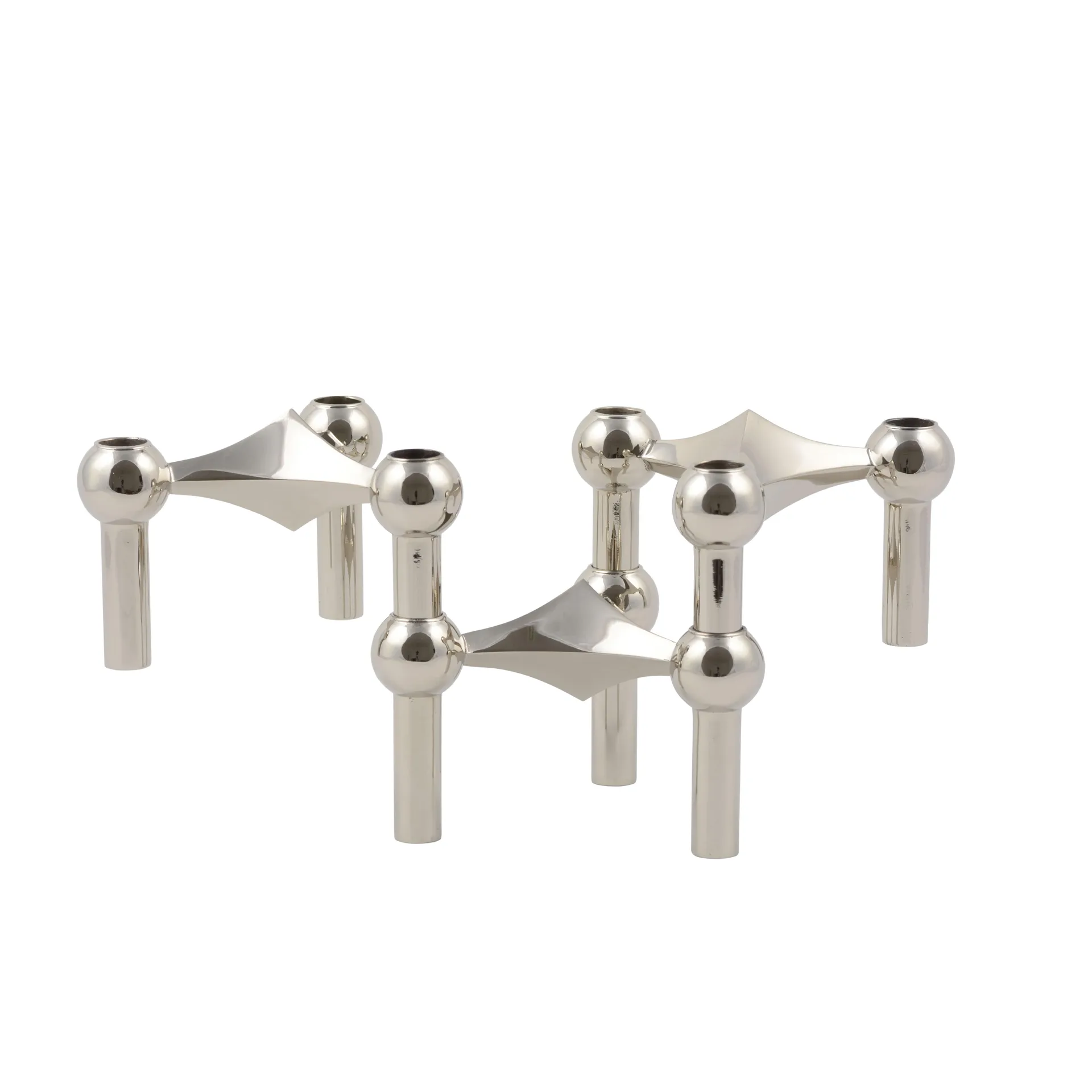 Nagel lysestage, krom STOFF