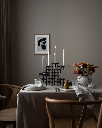 Nagel lysestage - matt svart - STOFF
