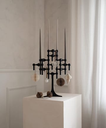 Nagel lysestage - matt svart - STOFF