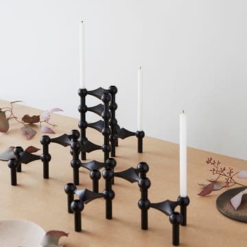 Nagel lysestage - matt svart - STOFF