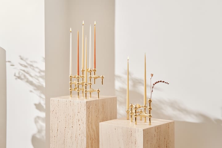 Nagel lysestage, messing STOFF