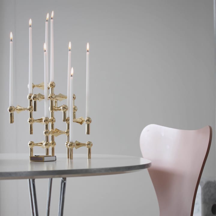 Nagel lysestage, messing STOFF