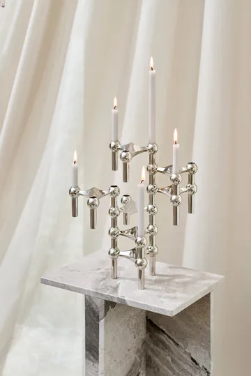 Nagel paraffinlys 12 pak - Linen grey - STOFF