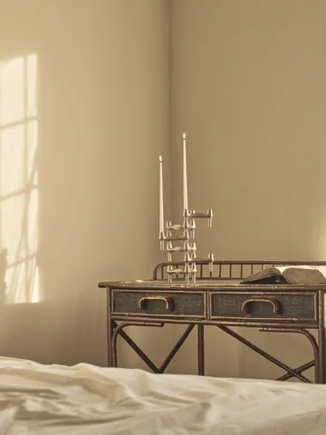 STOFF Nagel BMF lysestage - Børstet krom - STOFF Nagel