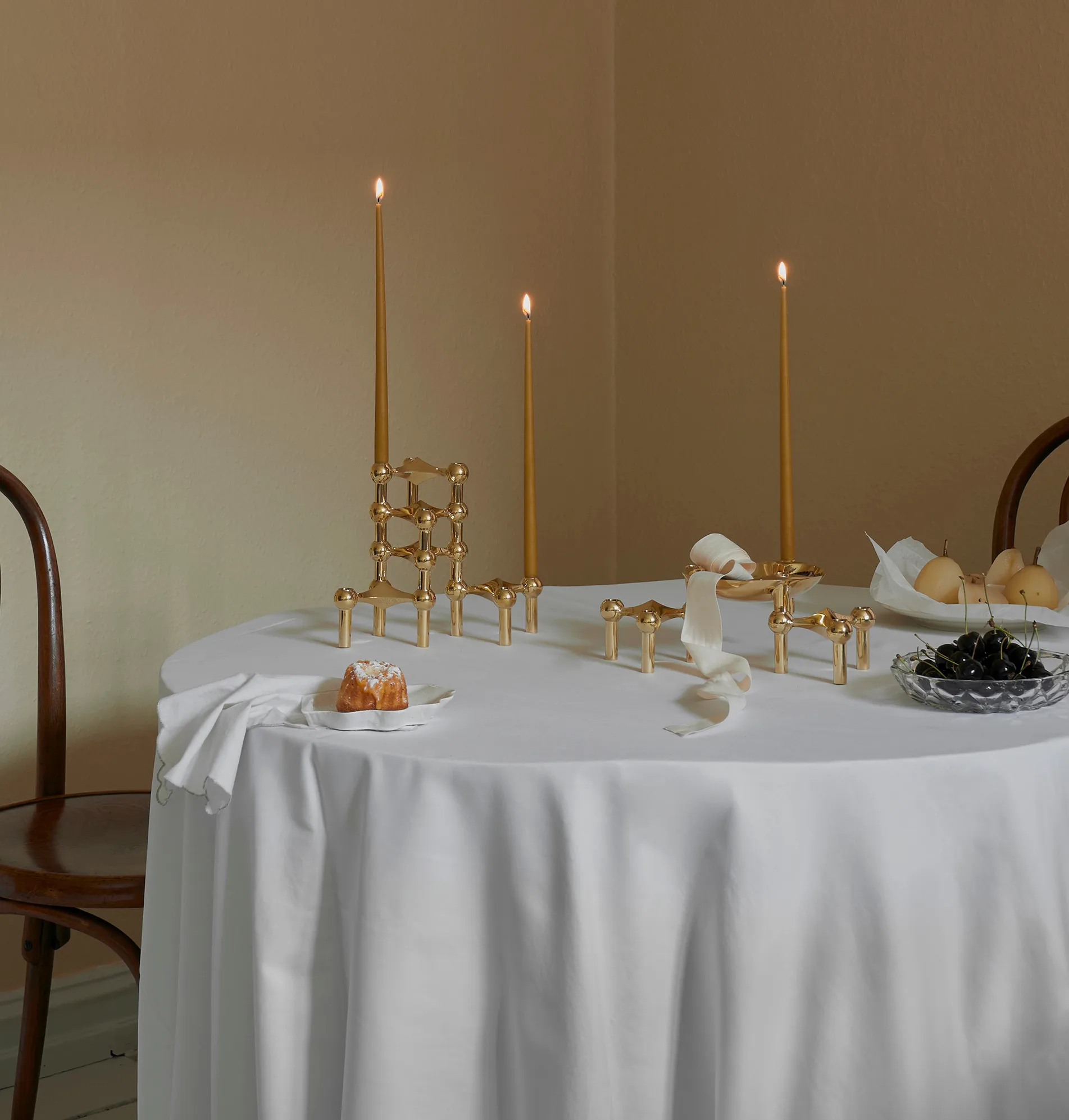 STOFF Nagel kronelys by ester & erik 6-pak, Mustard STOFF Nagel