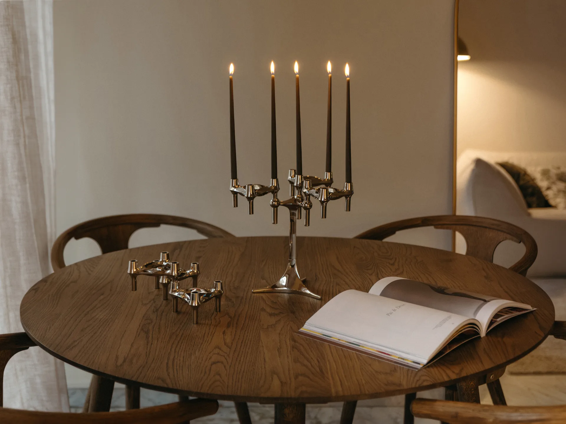 STOFF Nagel kronelys by ester & erik 6-pak, Taupe STOFF Nagel