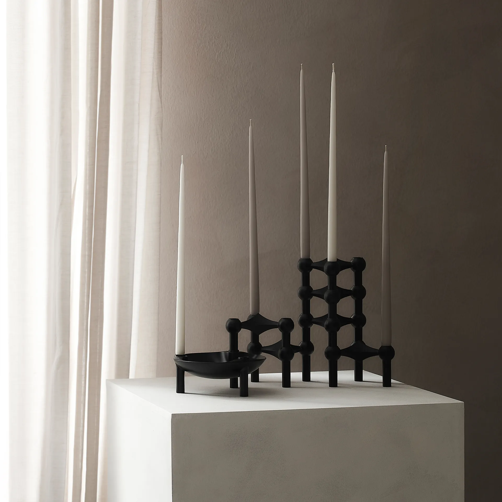 STOFF Nagel kronelys by ester & erik 6-pak, Warm grey STOFF Nagel