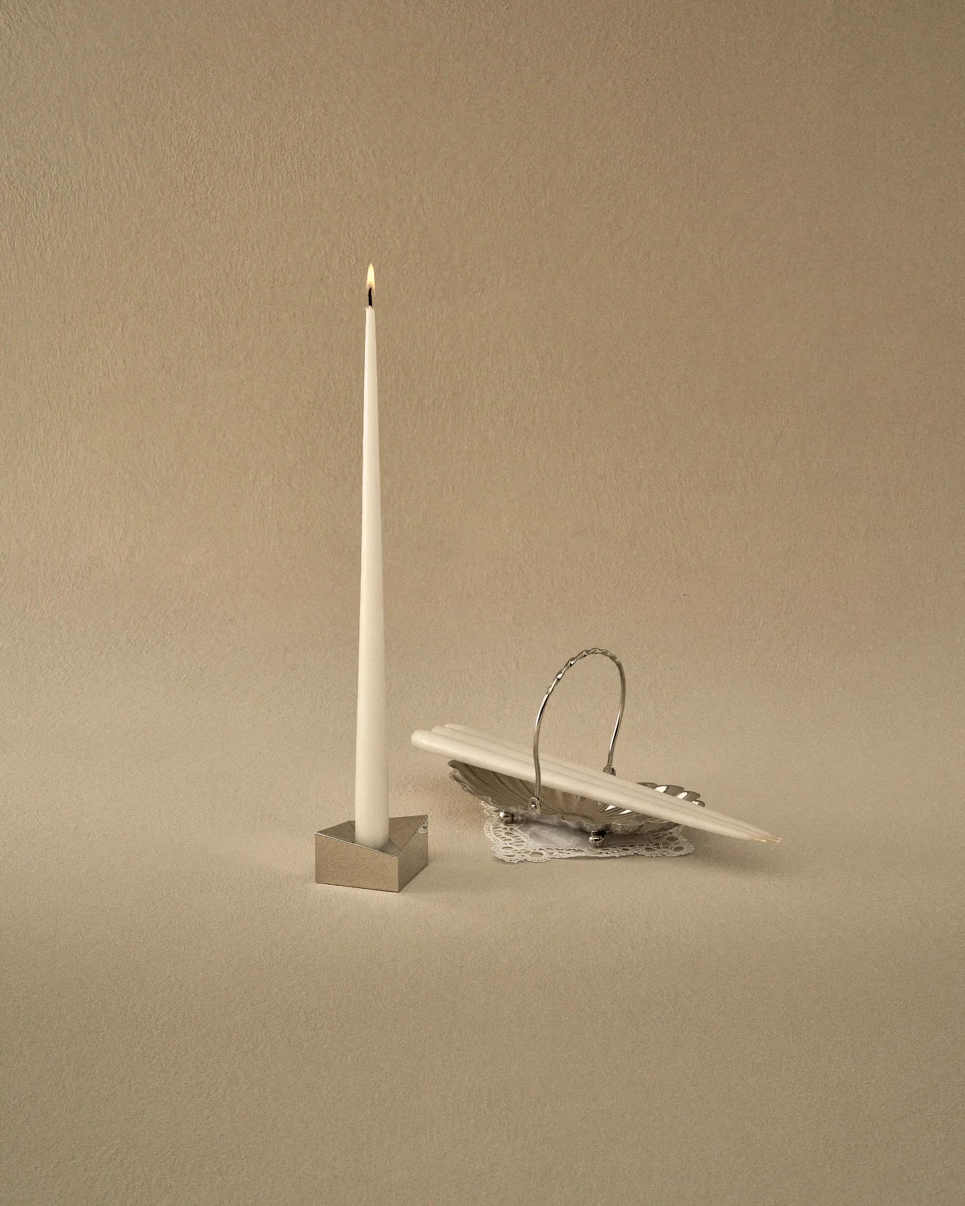 STOFF Nagel kronelys by ester & erik large 4-pak, Off-white STOFF Nagel