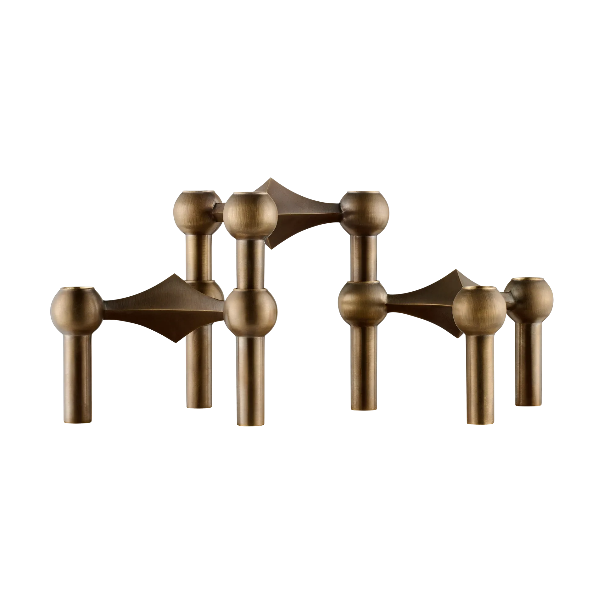 STOFF Nagel lysestage 3-pak, Bronzed brass STOFF Nagel