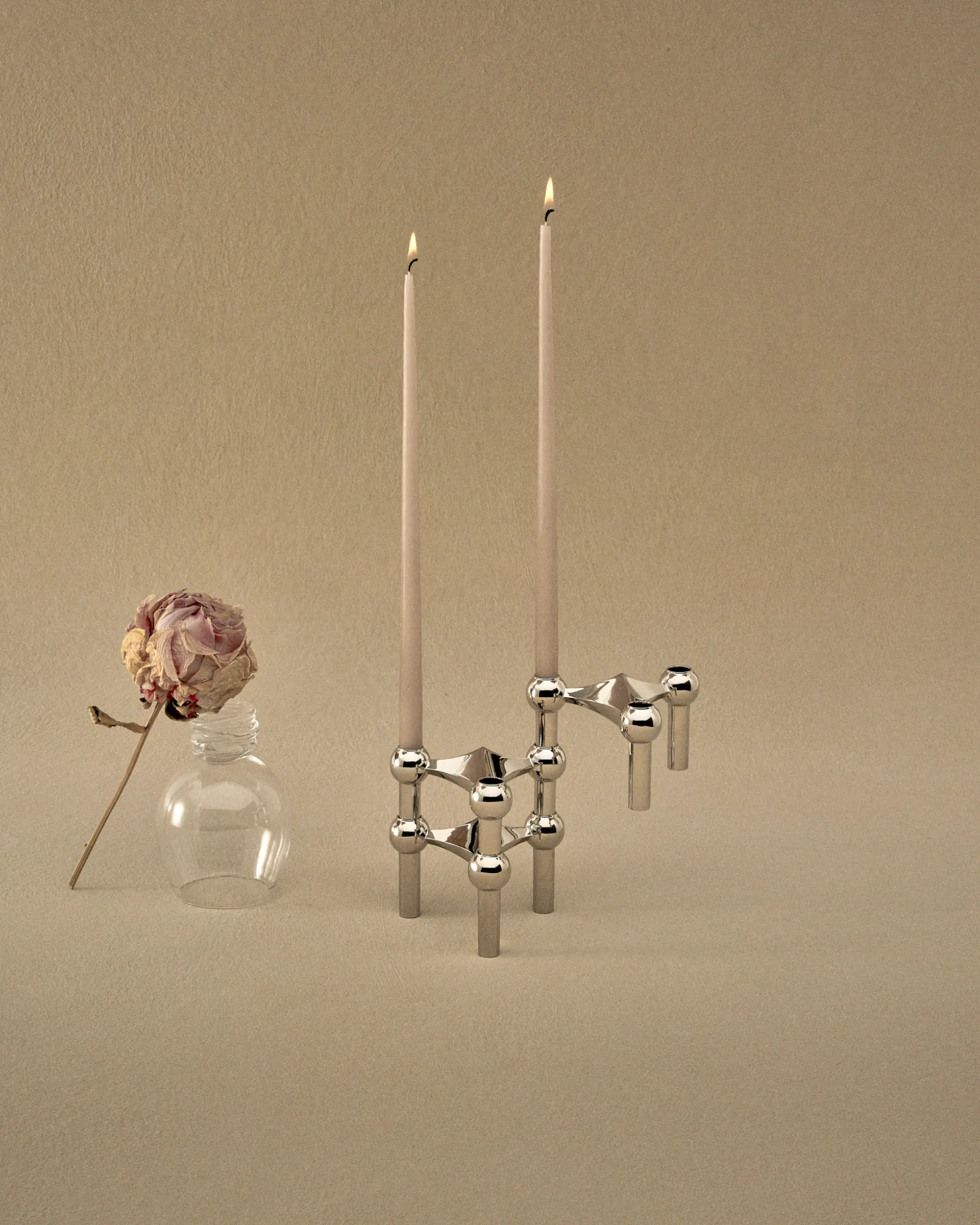 STOFF Nagel lysestage 3-pak, krom STOFF Nagel