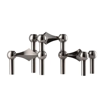 STOFF Nagel lysestage 3-pak - Sort krom - STOFF Nagel