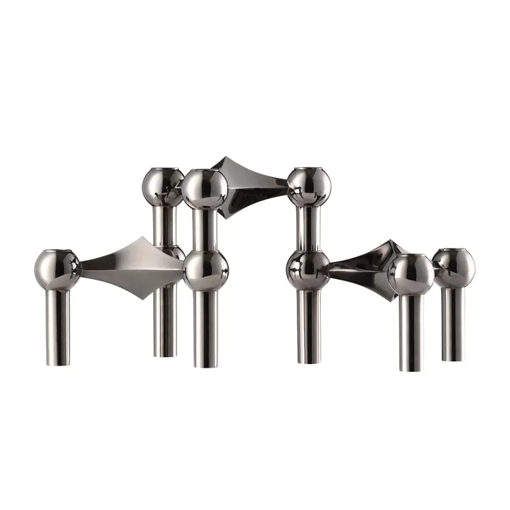 STOFF Nagel lysestage 3-pak - Sort krom - STOFF Nagel