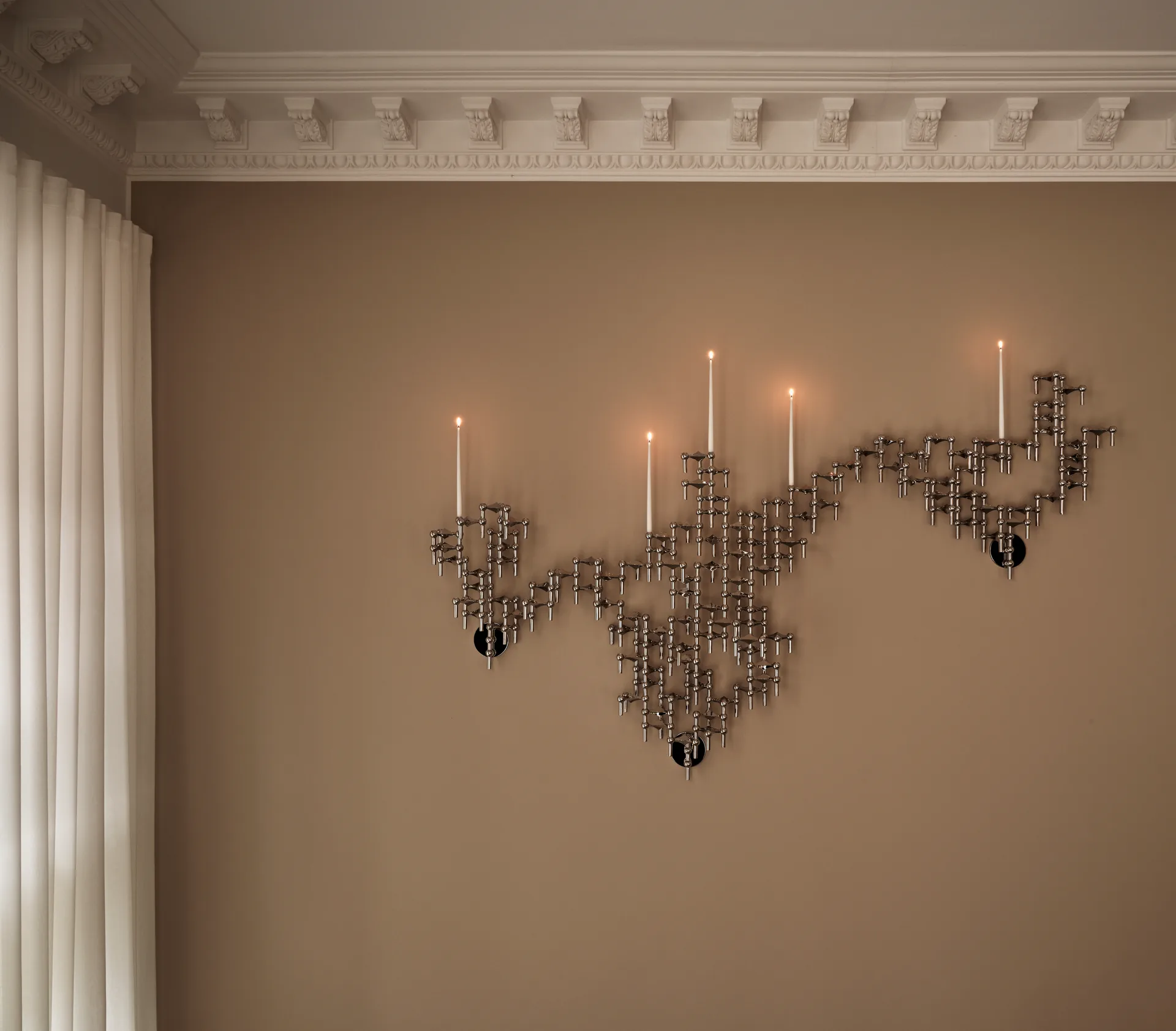 STOFF Nagel lysestage væg, Chrome STOFF Nagel