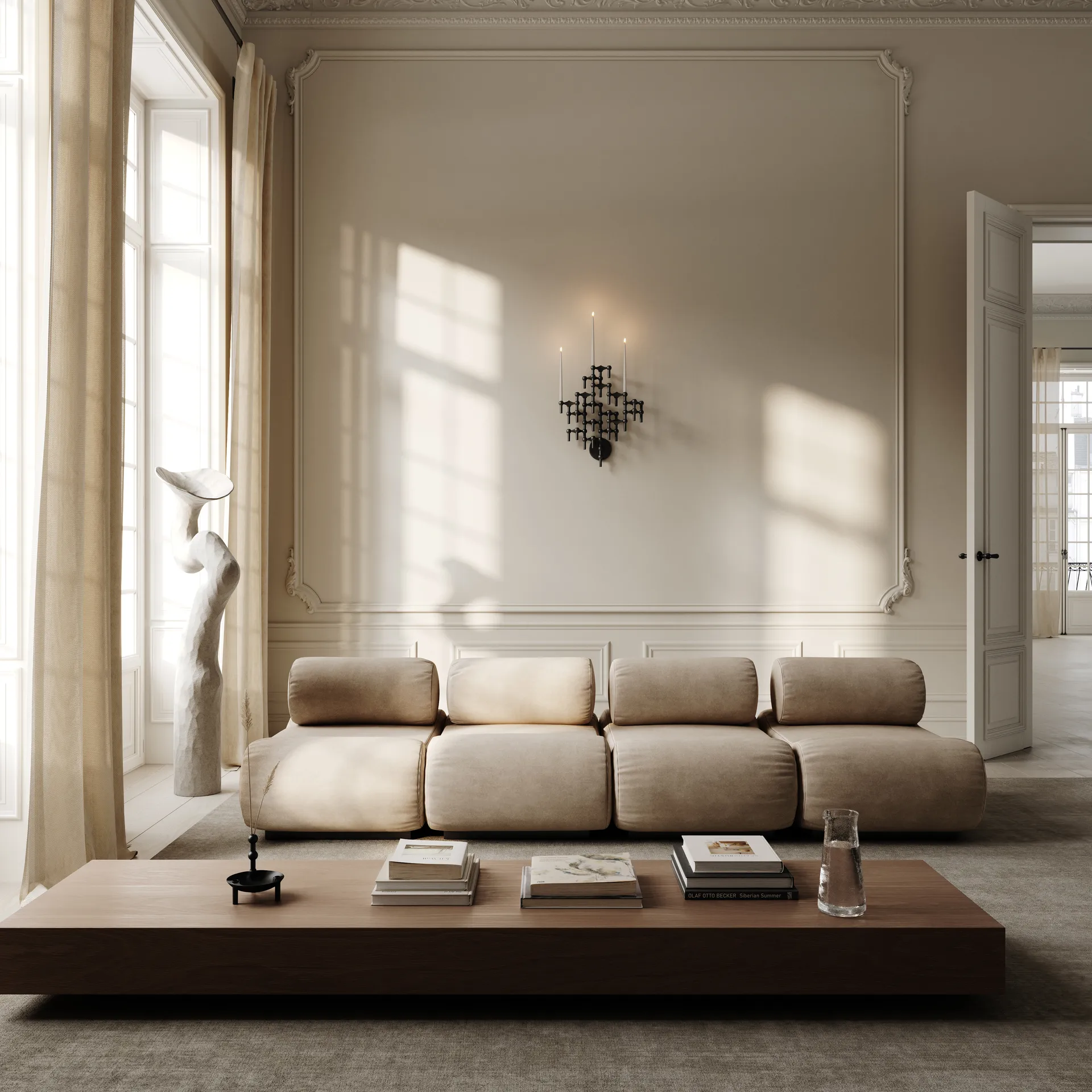 STOFF Nagel lysestage væg, Mat sort STOFF Nagel