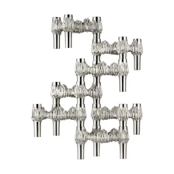 STOFF Nagel Quist lysestage 3-pak - Børstet krom - STOFF Nagel