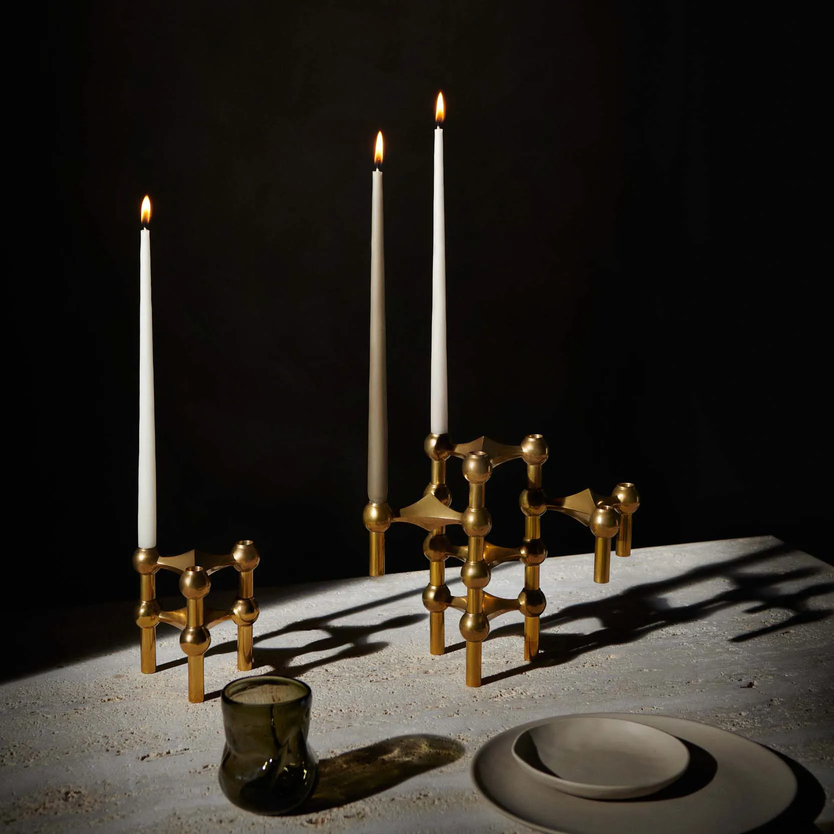 STOFF kronelys by ester & erik 6-pak, Taupe STOFF
