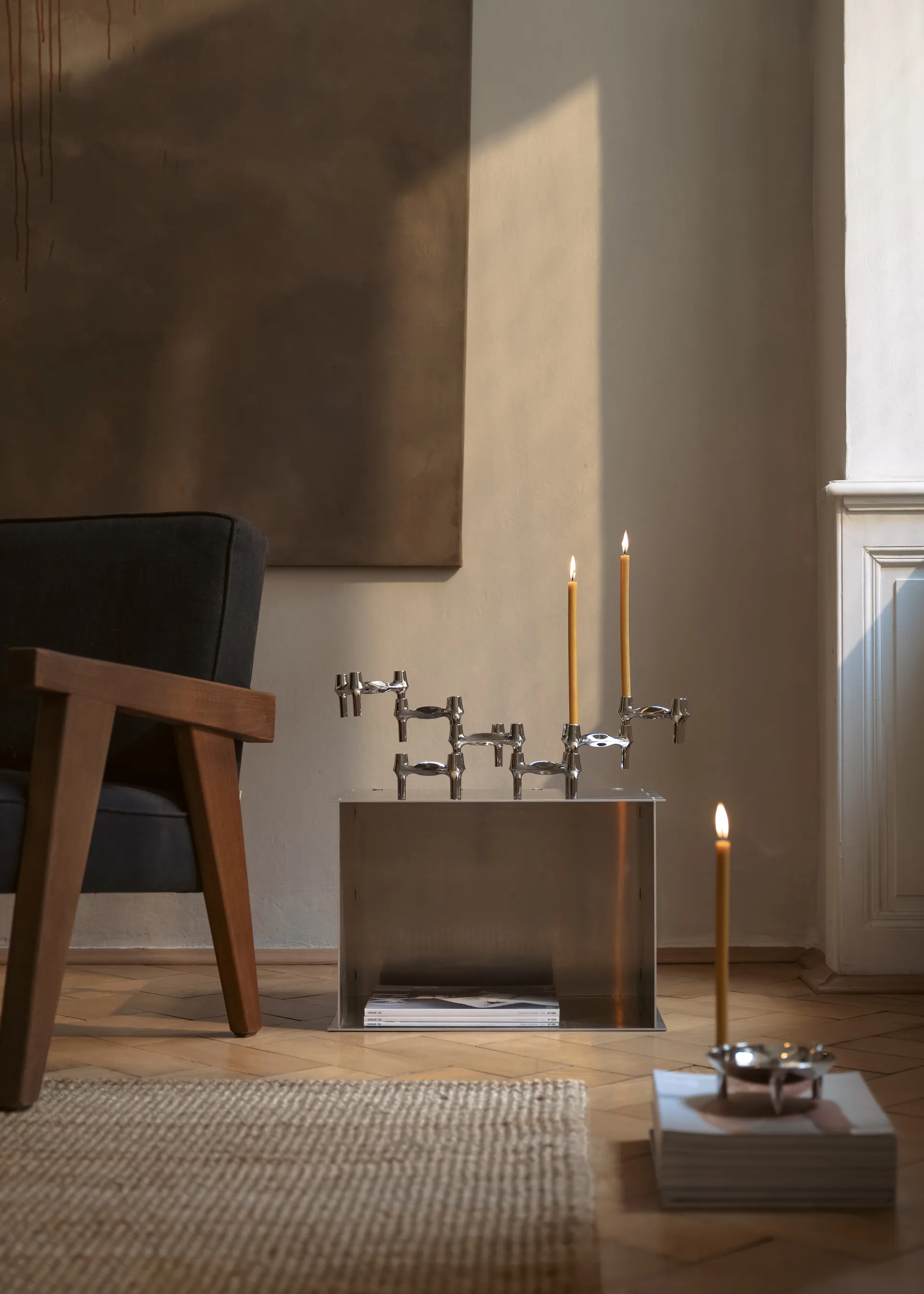 STOFF Nagel BMF lysestage 3-pak, Krom STOFF