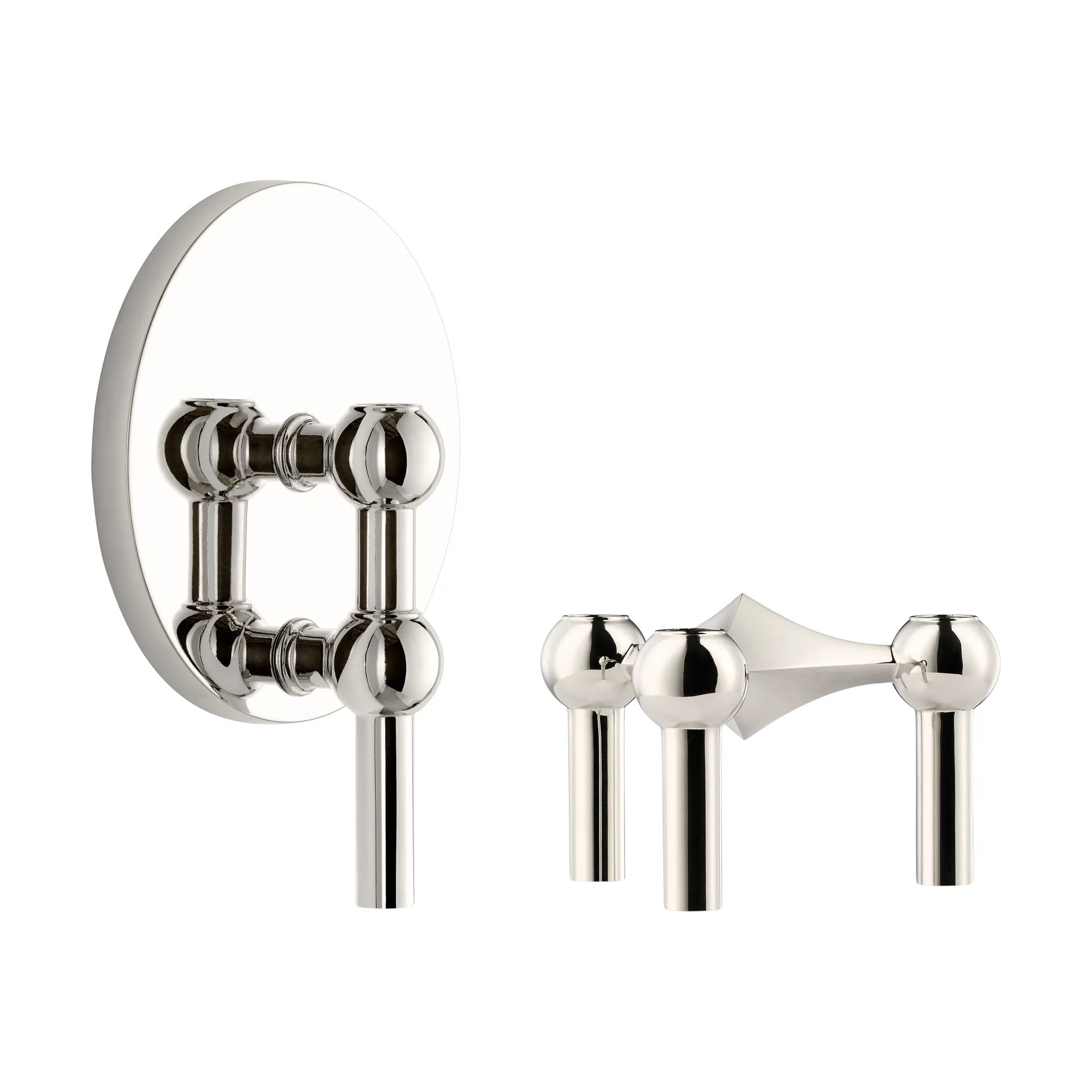 STOFF Nagel lysestage 2 dele - Krom STOFF