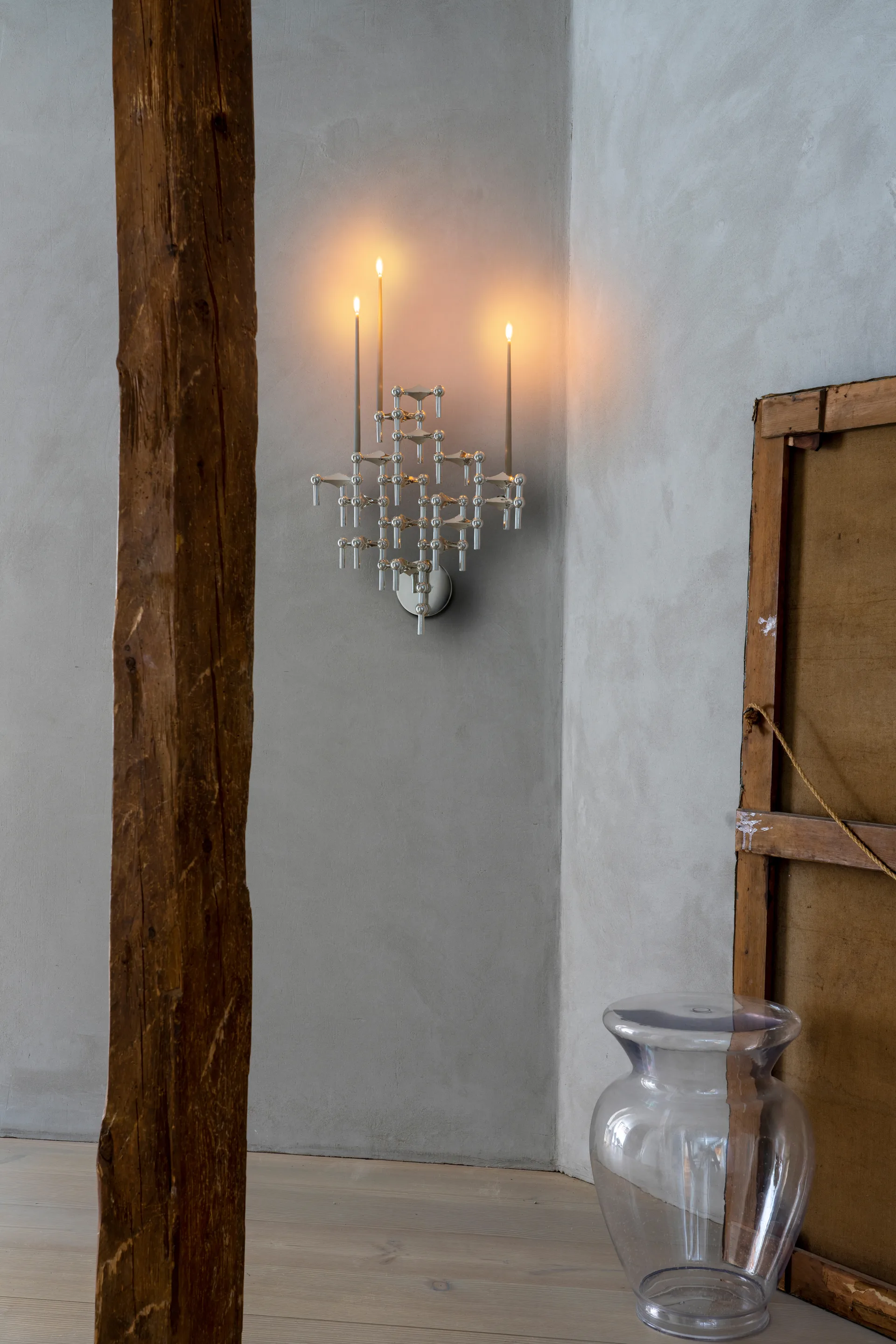 STOFF Nagel lysestage 2 dele - Krom STOFF