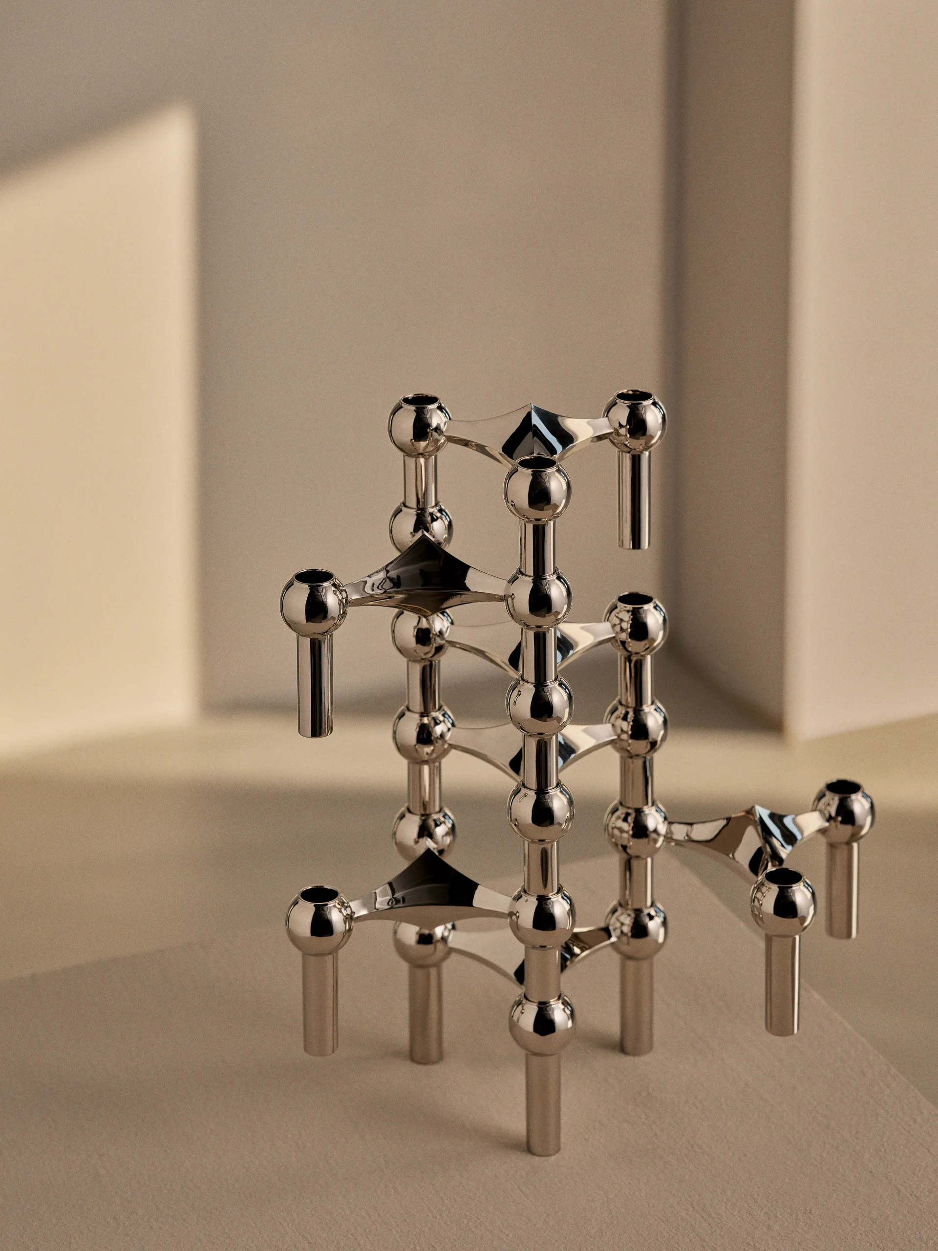 STOFF Nagel lysestage 2 dele - Krom STOFF