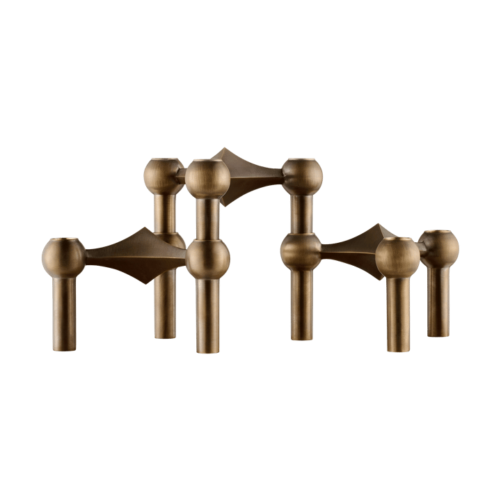 STOFF Nagel lysestage 3-pak - Bronzed brass - STOFF