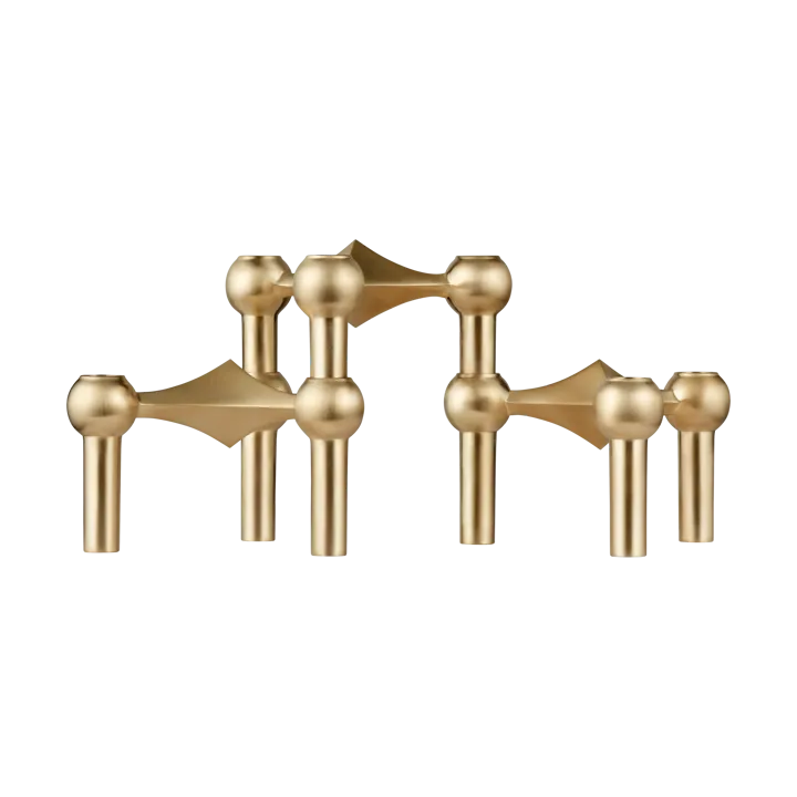 STOFF Nagel lysestage 3-pak - Børstet messing - STOFF