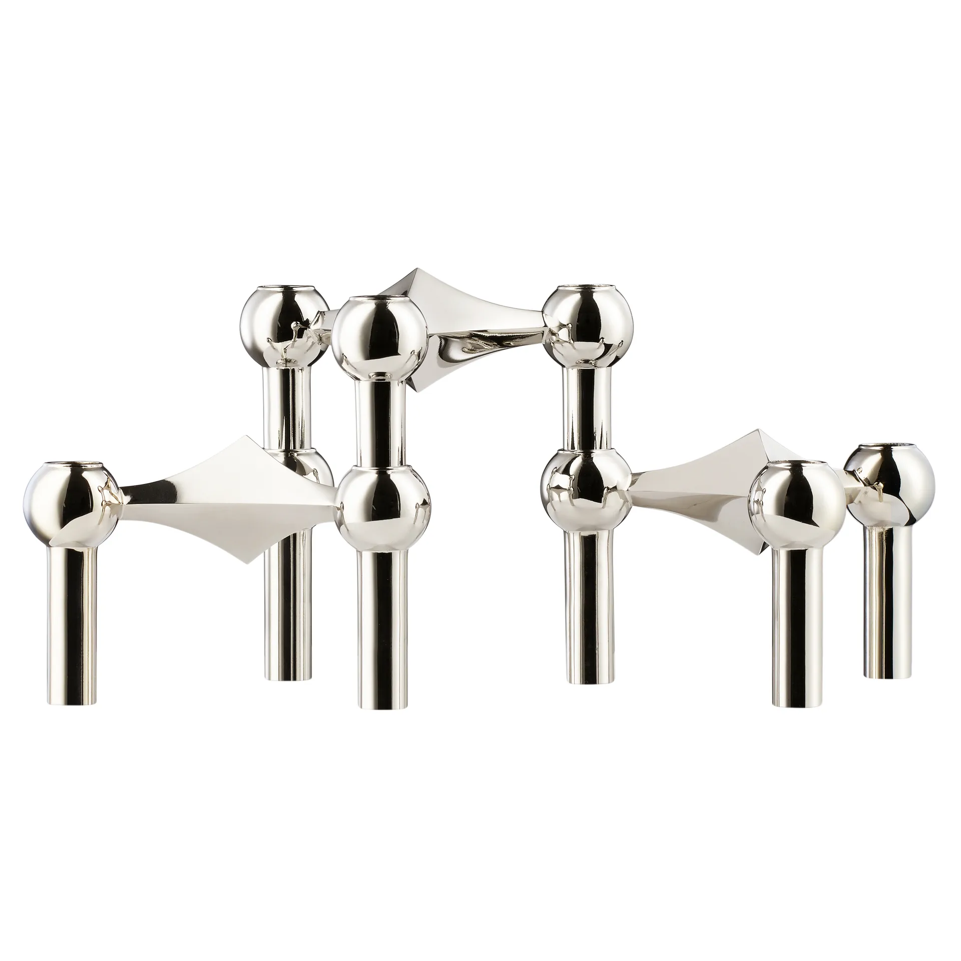 STOFF Nagel lysestage 3-pak, krom STOFF