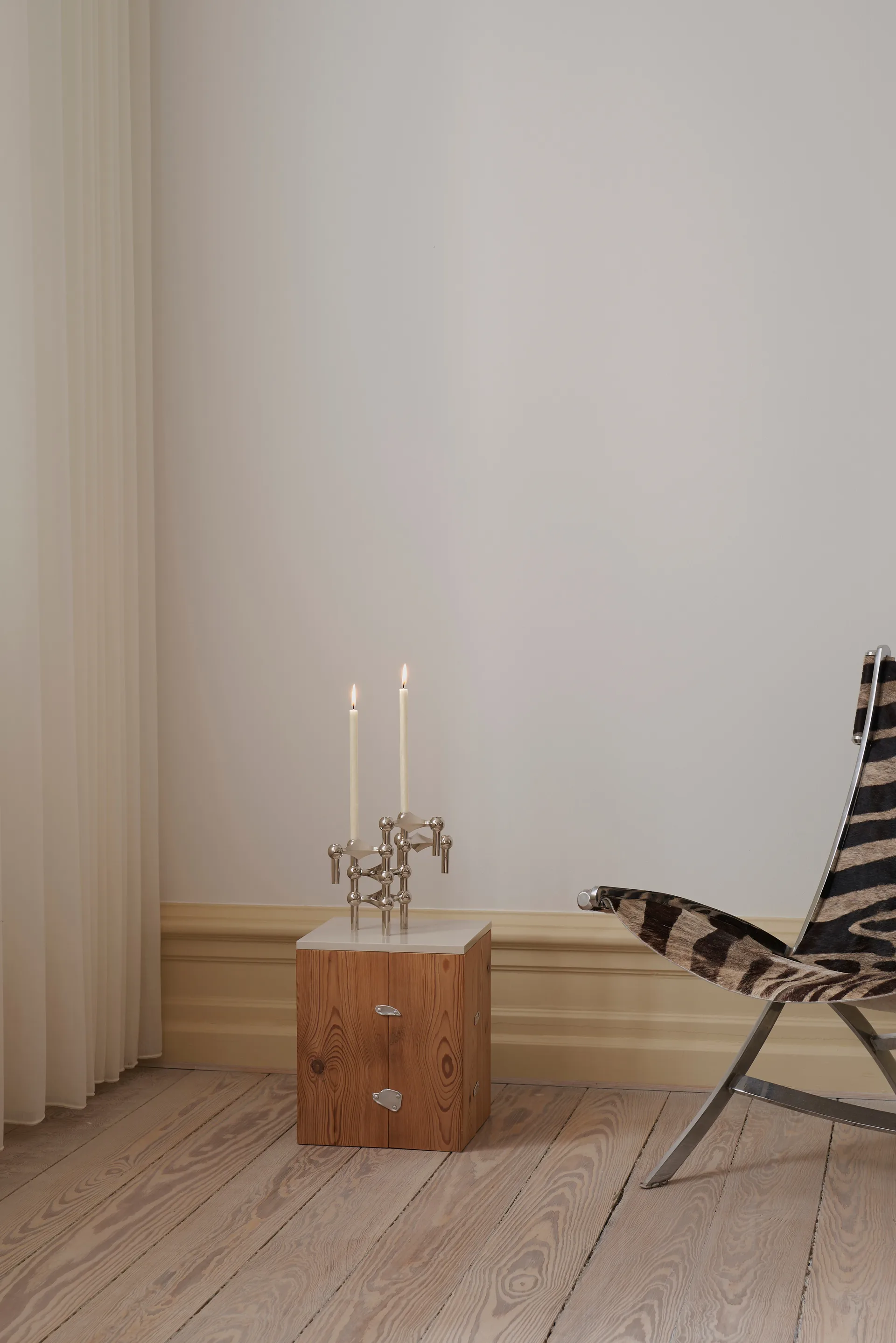 STOFF Nagel lysestage 3-pak + lys 12 pak STOFF