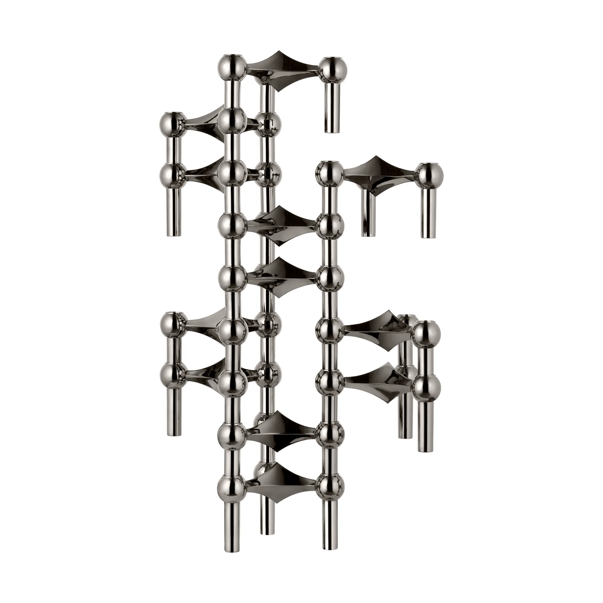 STOFF Nagel lysestage 3-pak, Sort krom STOFF