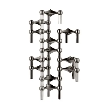 STOFF Nagel lysestage 3-pak - Sort krom - STOFF