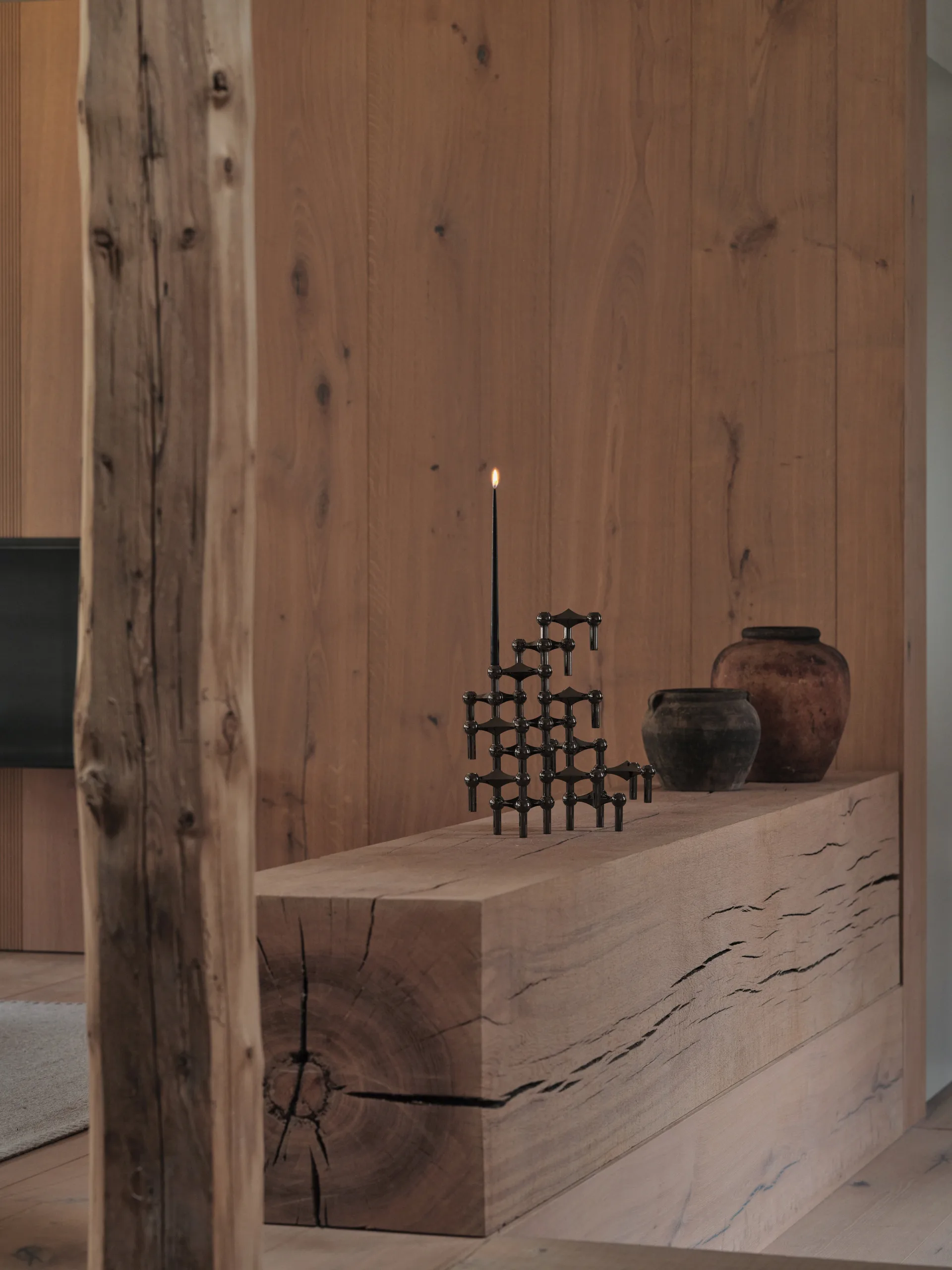 STOFF Nagel lysestage 3-pak, Sort krom STOFF