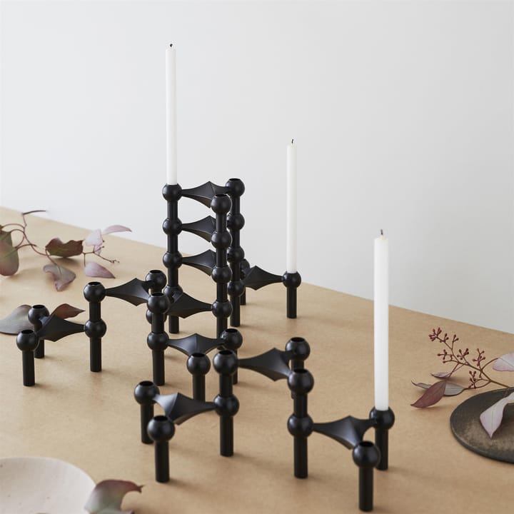 STOFF Nagel lysestage 3-pakke, sort STOFF