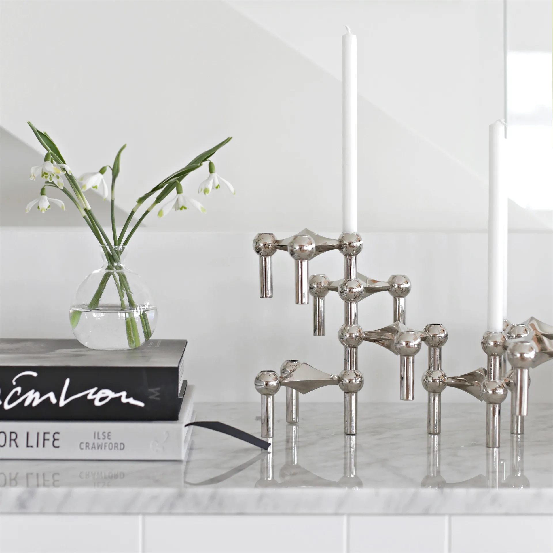 STOFF Nagel lysestage 6-pak - Krom STOFF