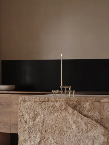 STOFF Nagel lysestage + lys 12 pak - undefined - STOFF