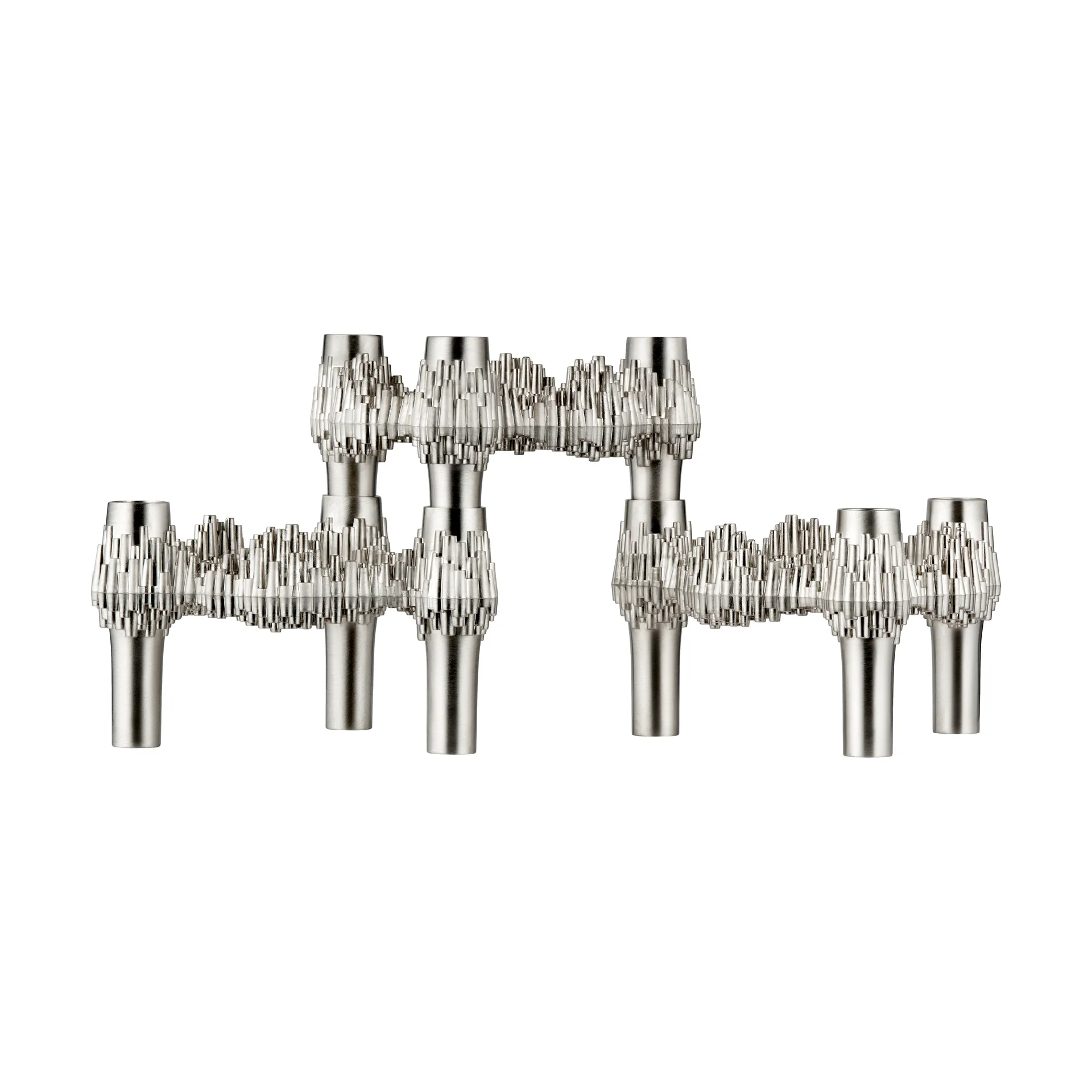 STOFF Quist lysestage 3-pak, Brushed chroom STOFF