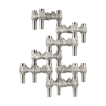 STOFF Quist lysestage 3-pak - Brushed chroom - STOFF