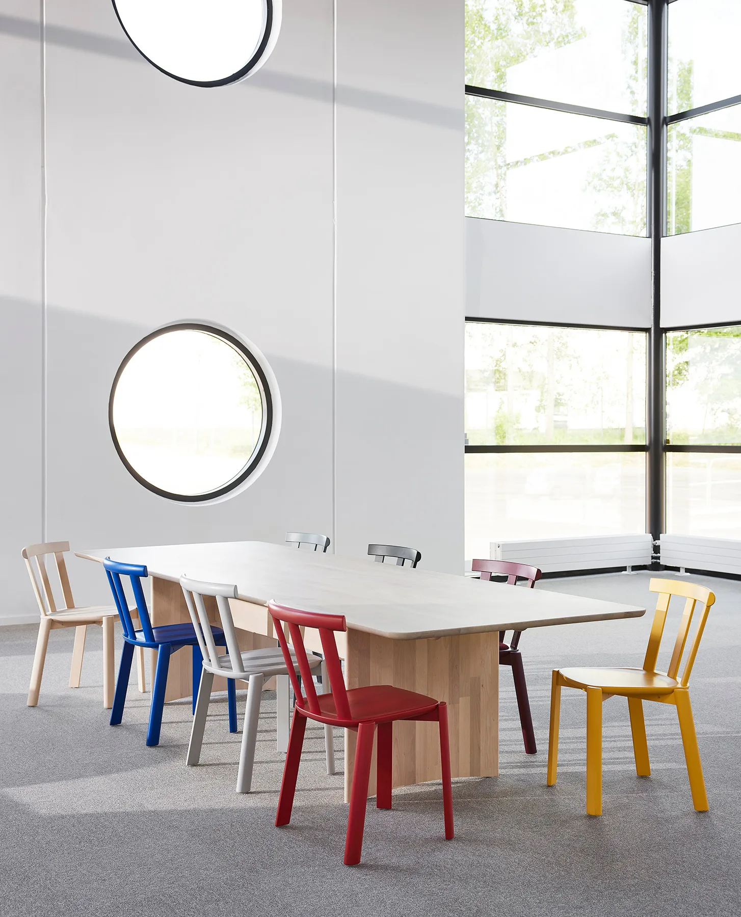 Alt bord 90x320 cm birk, Lys matlak Stolab