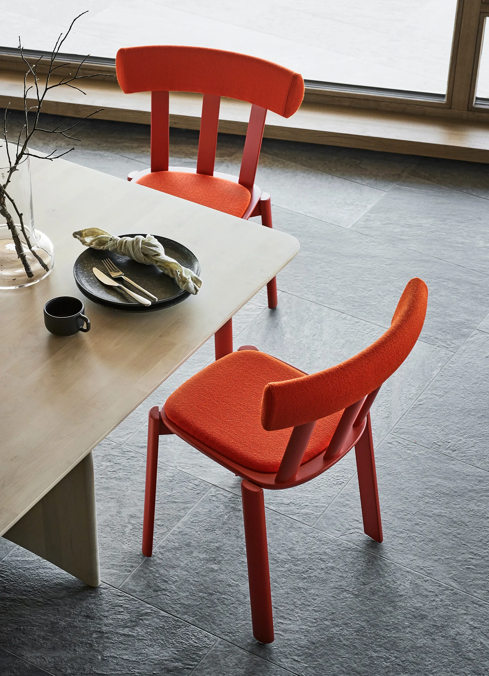 Alt bord 90x320 cm birk, Lys matlak Stolab