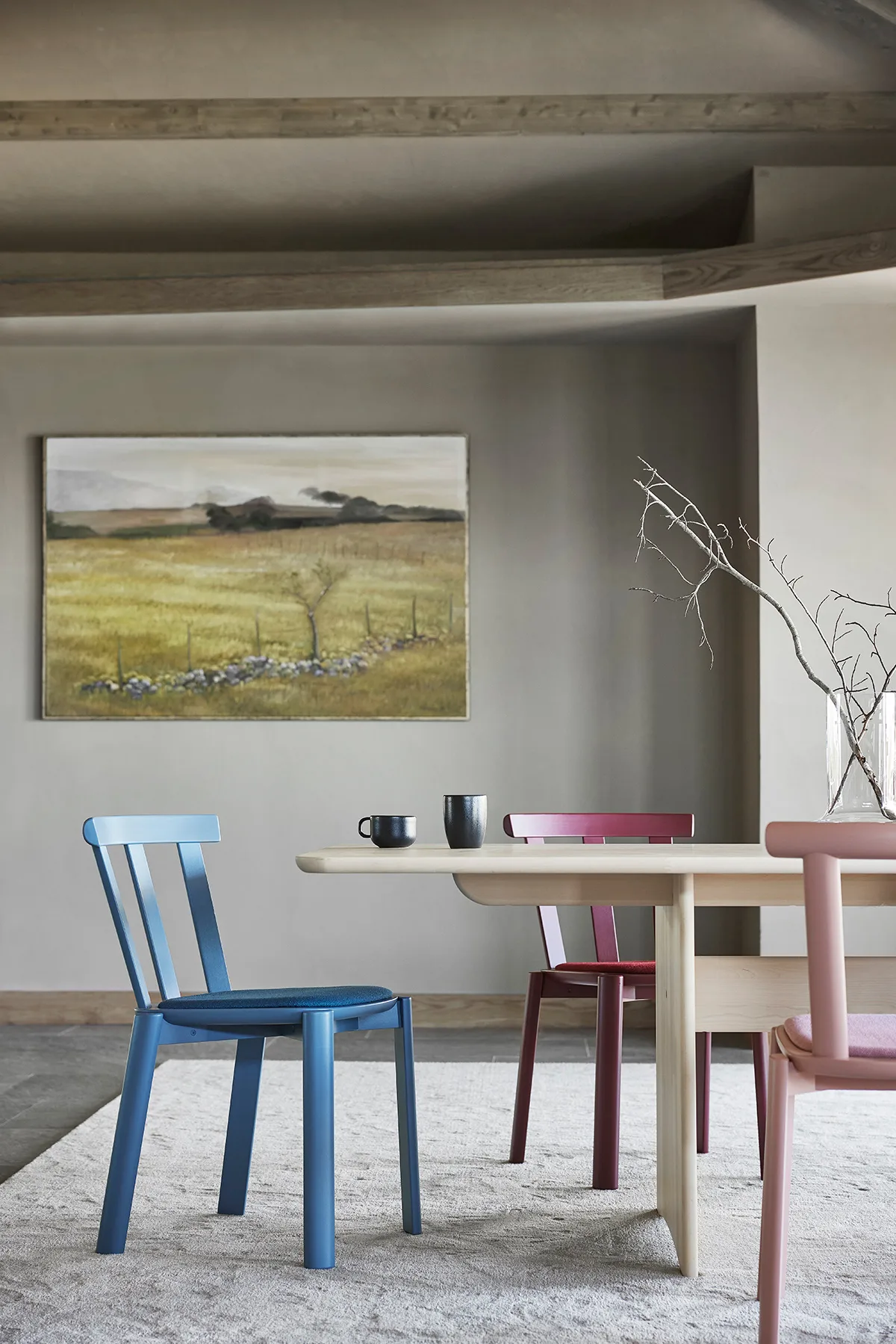Alt bord320x110 cm birk, Lys matlak Stolab