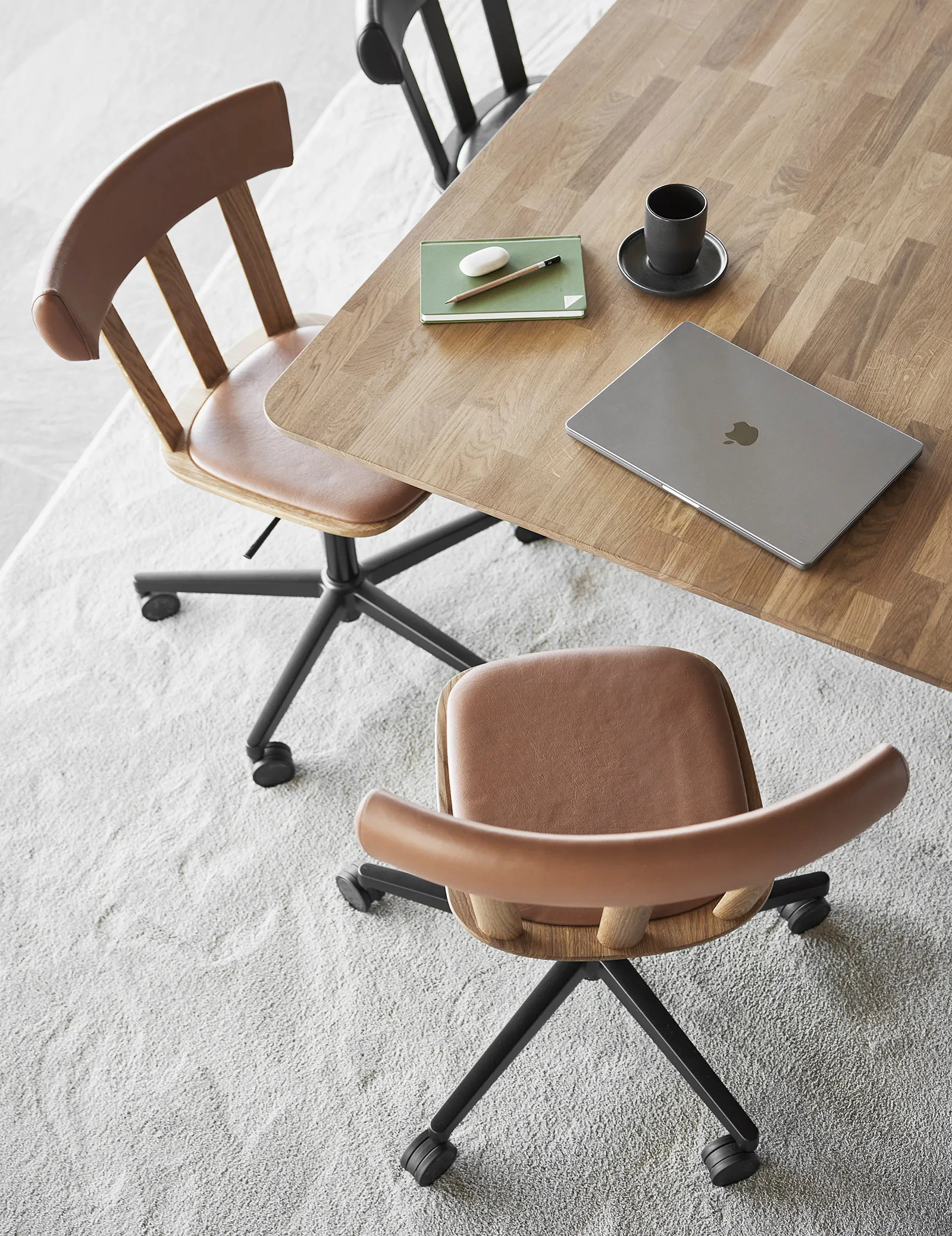 Alt stol drejestel polstret sæde eg, Elmotique 43807-naturlig olie Stolab