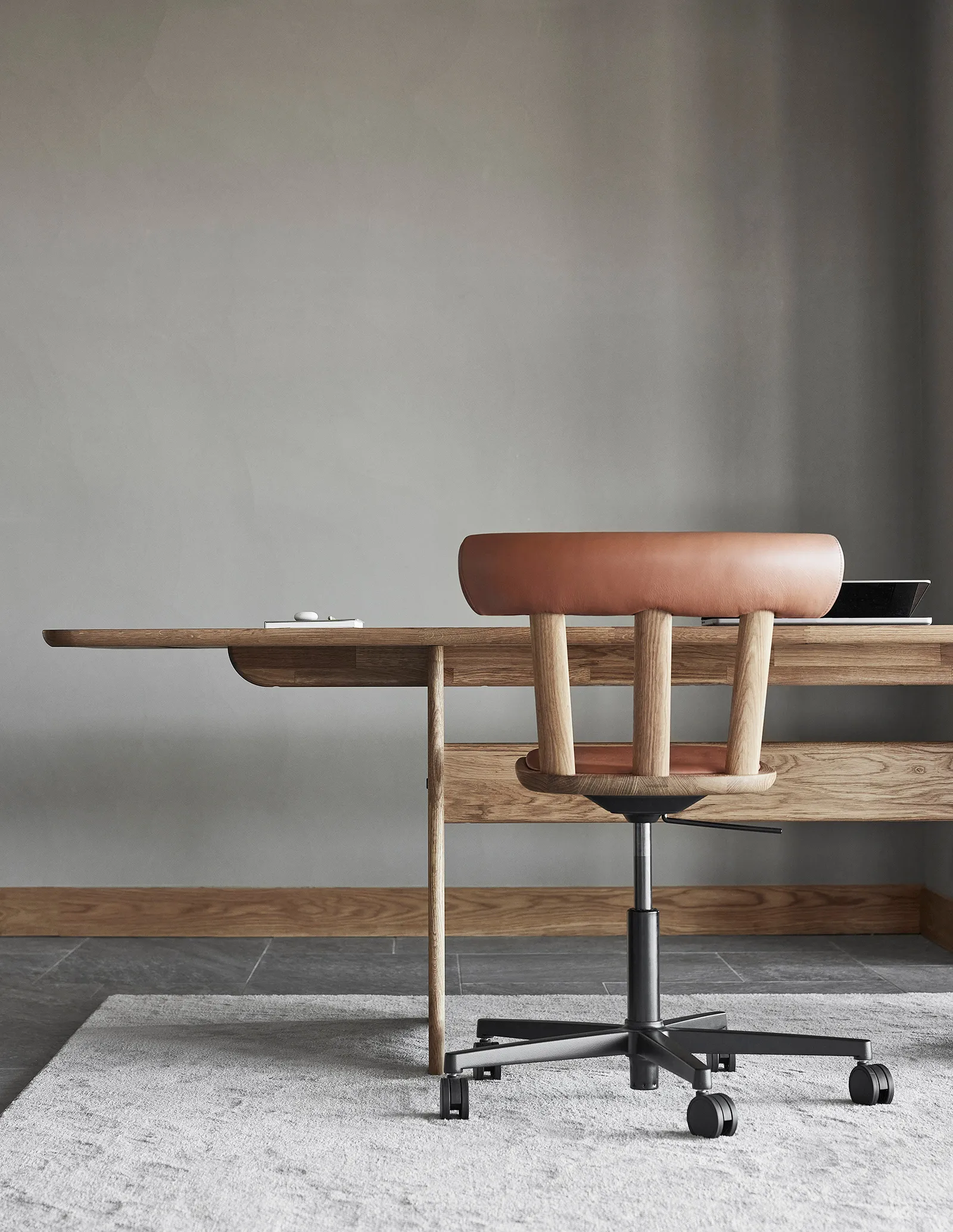 Alt stol drejestel polstret sæde eg, Elmotique 43807-naturlig olie Stolab